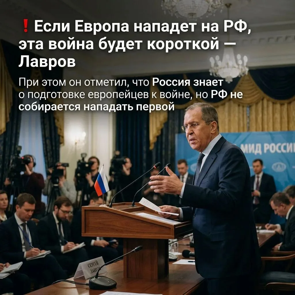 ❗️Если Европа нападет на РФ, эта война будет короткой — Лавров