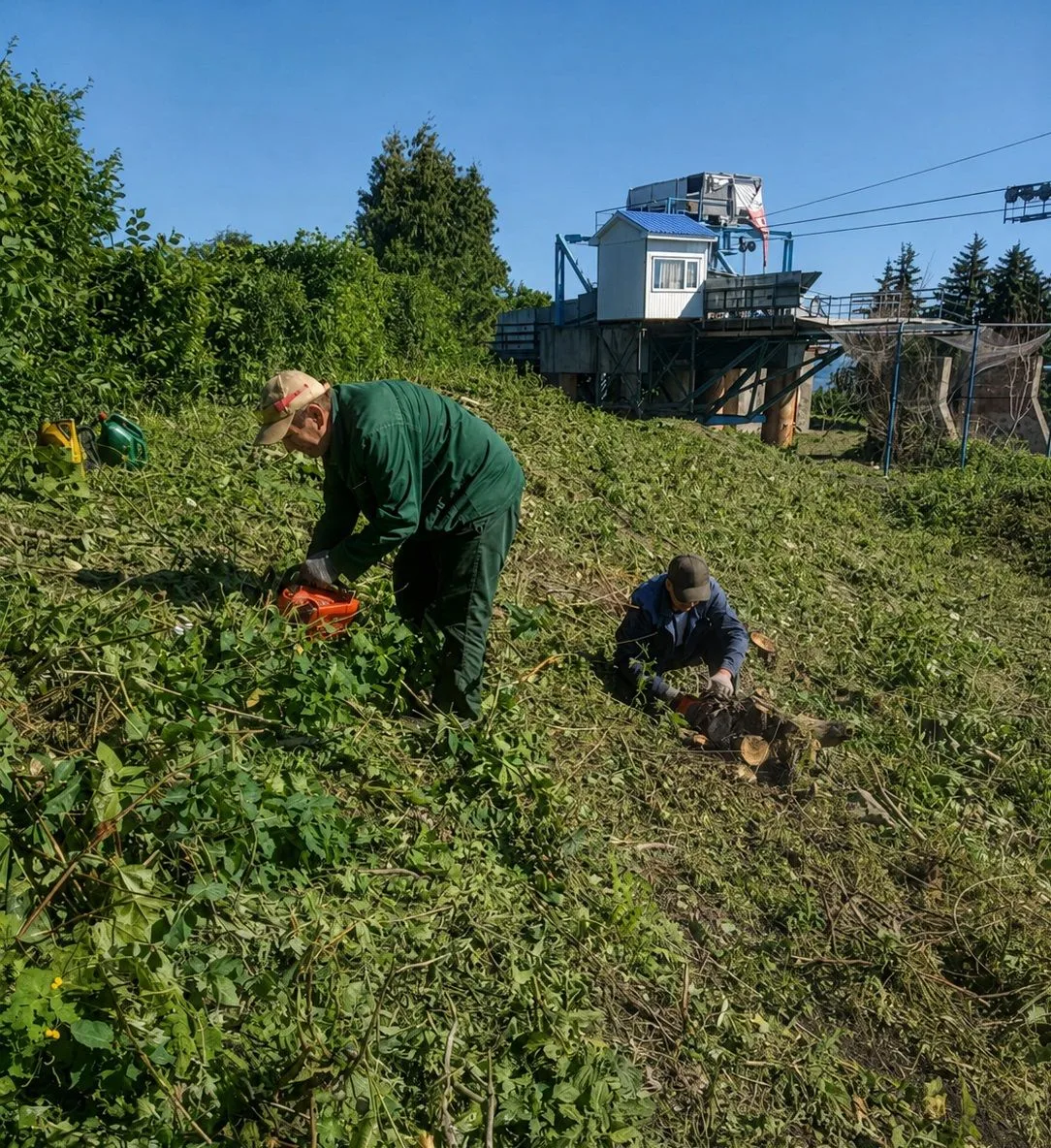 Специалисты “Горзеленхоза” скосили высокую траву и удалили кустарниковую поросль в парке Дружбы наро