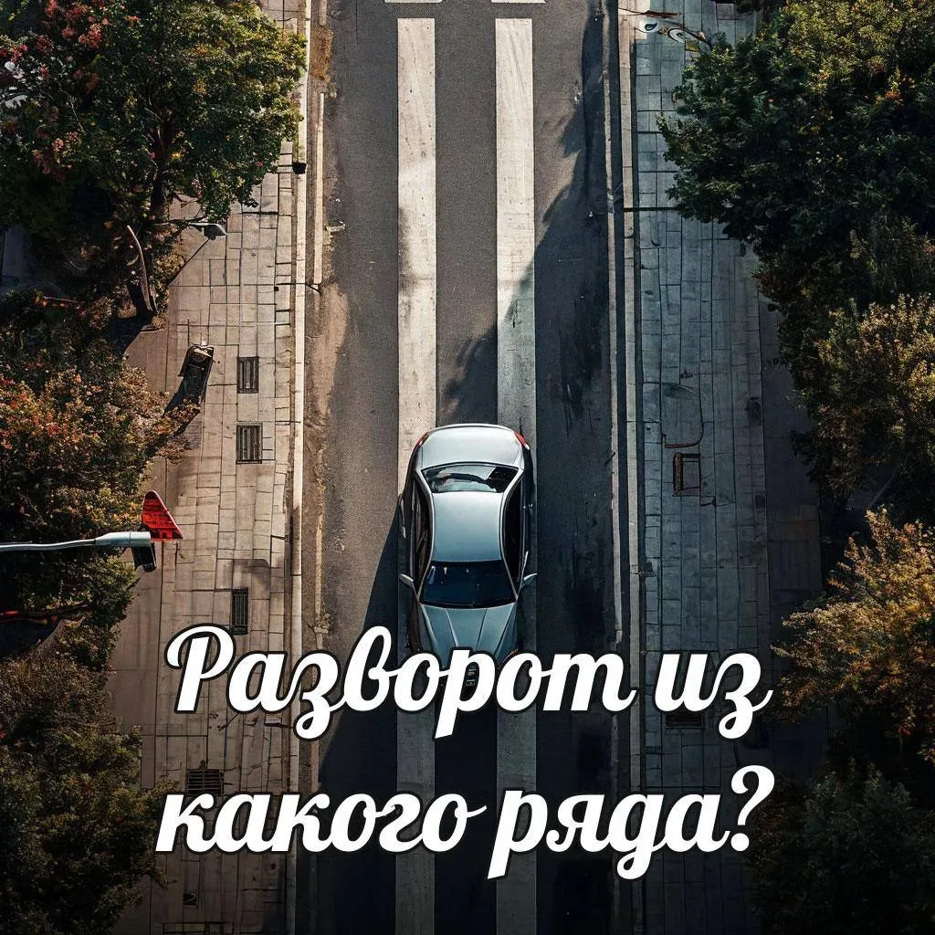 ⚠️Разворот на перекрёстке выполняется только из крайнего левого положения.