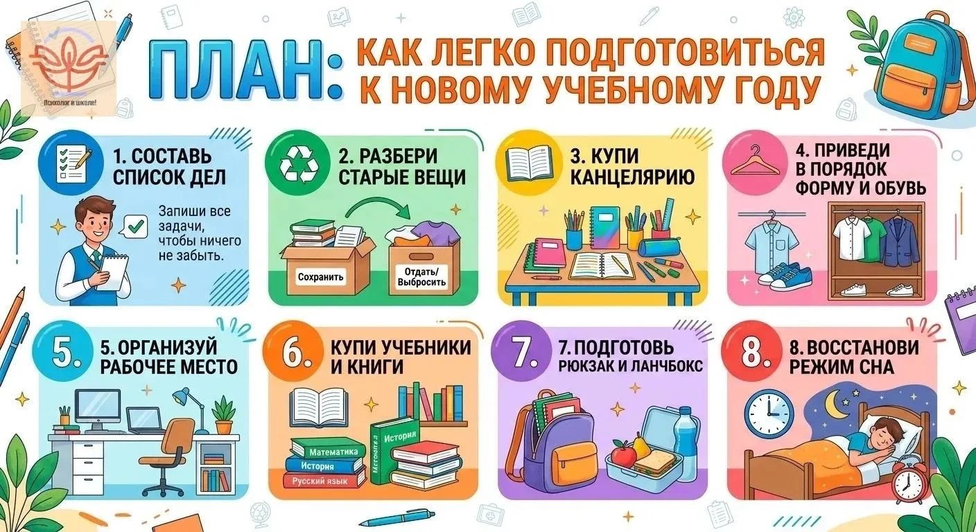 Готовимся к школе без стресса: краткий чек‑лист для родителей

Чтобы сборы не превратились в марафон