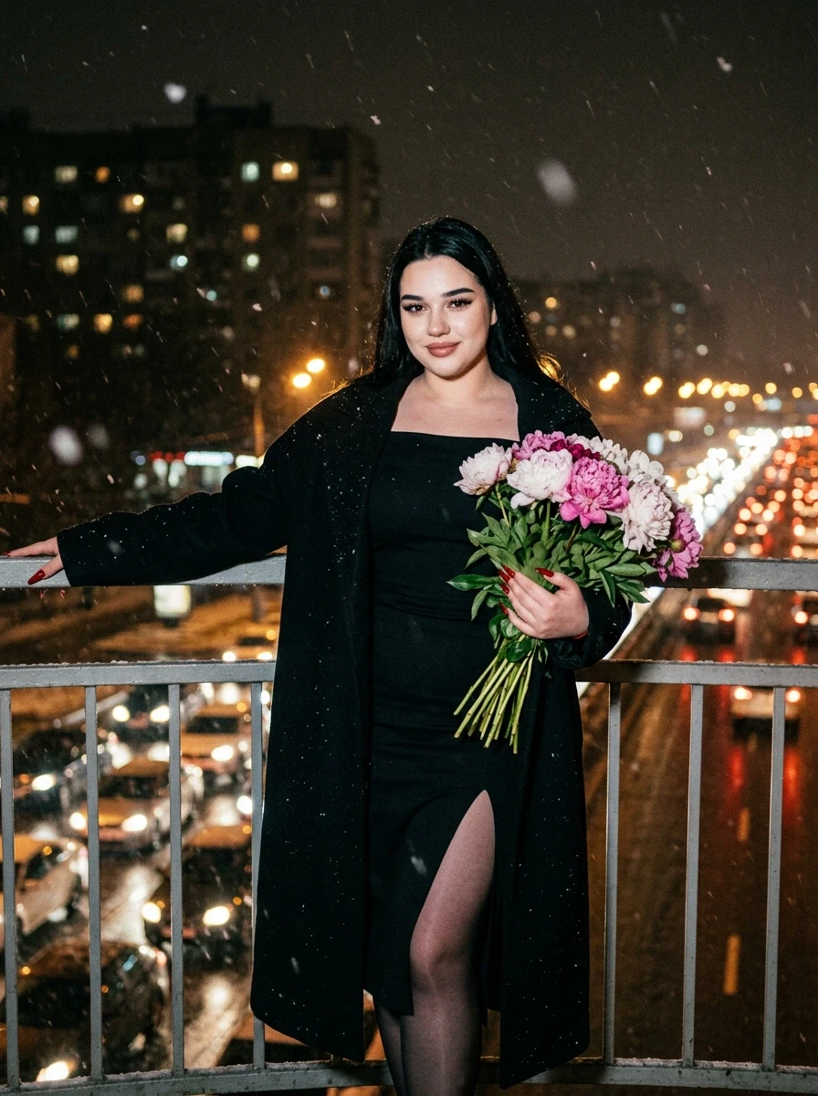 Создано с помощью сервиса На ночном мосту

#цветы #праздник #женщина #улица #зима #платье