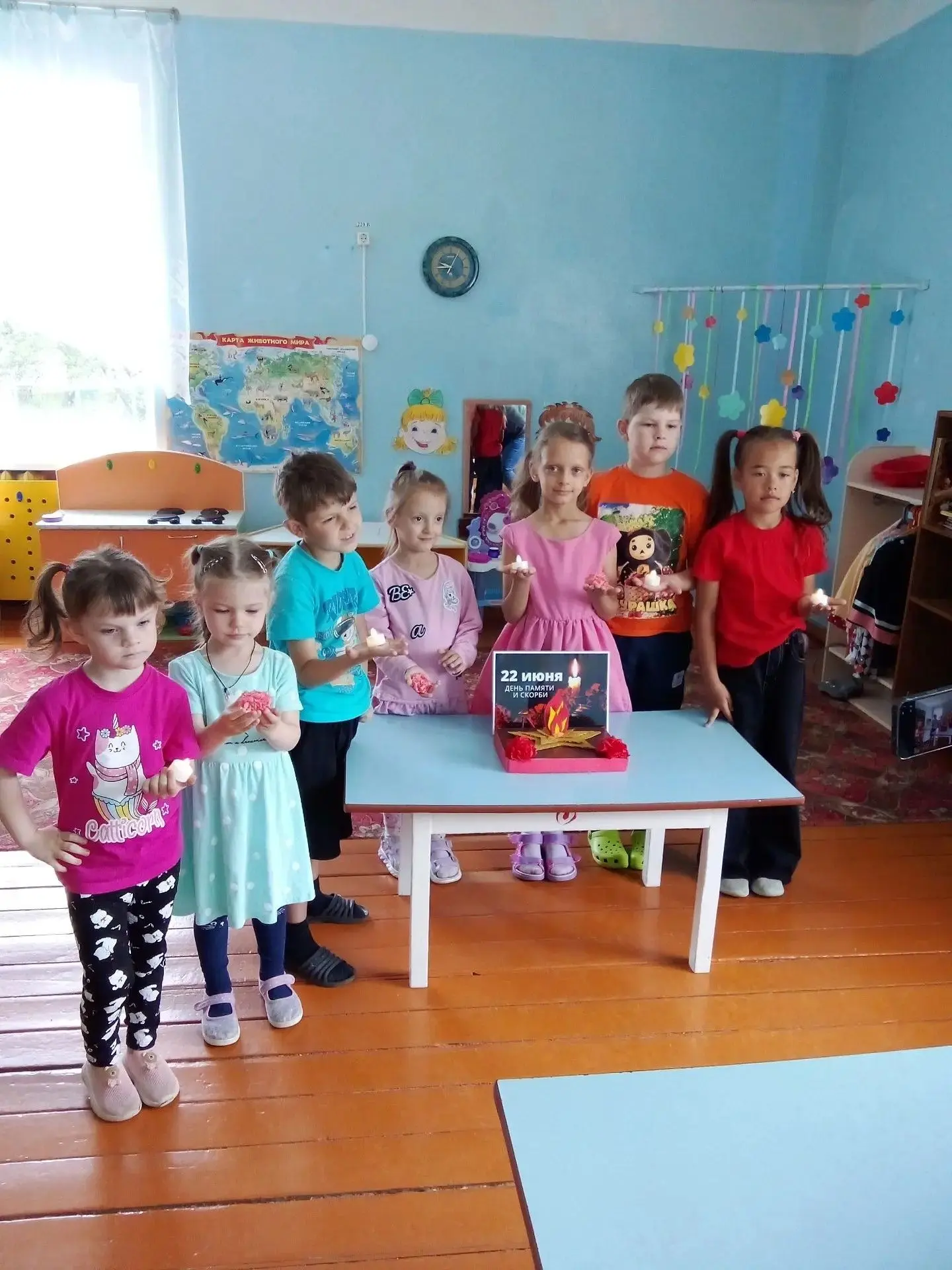 Сегодня в детском саду села Лермонтово была проведена тематическая беседа "22 июня - День памяти и с