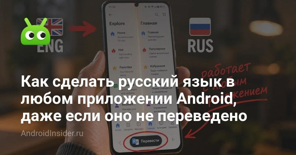Как перевести любое приложение на Android на русский язык без Google Play

Мы привыкли, что в Google