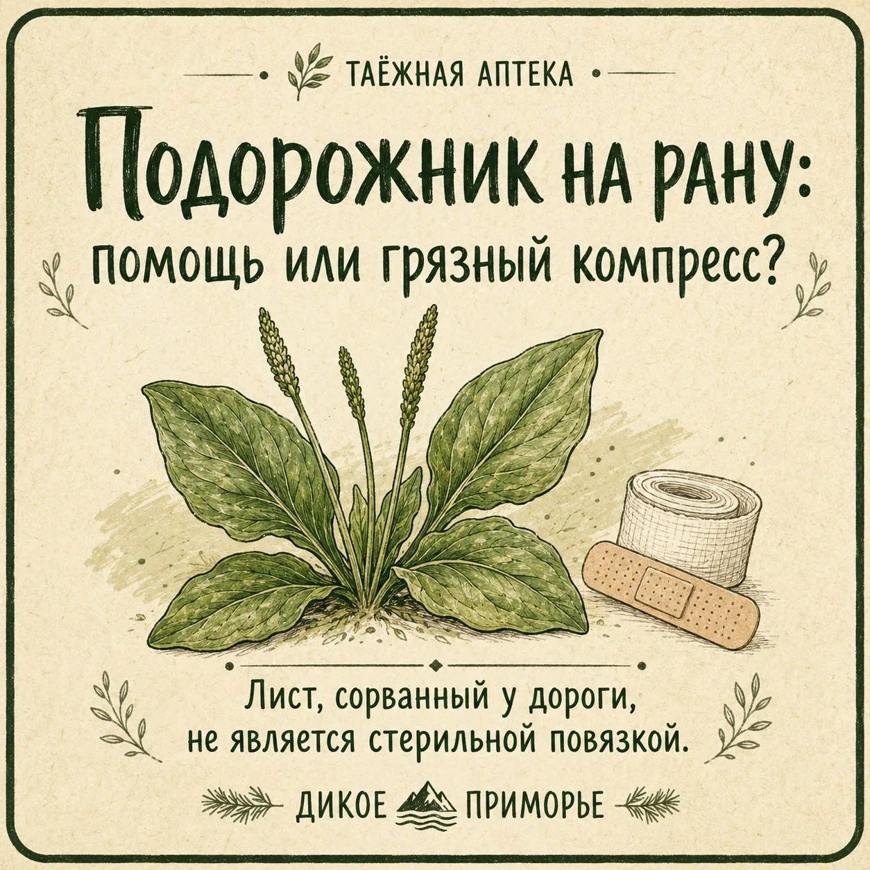 Таежная аптека|Подорожник на рану: помощь или грязный компресс?

Сбили коленку в тайге? Забудьте сов