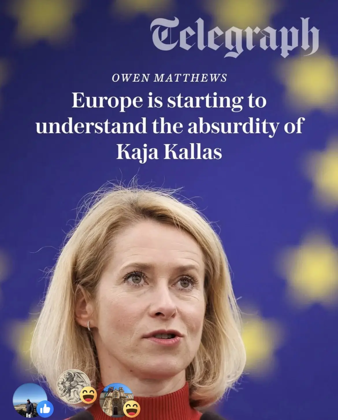 Оуэн Мэтьюс, The Telegraph:
“Европа начинает понимать абсурбность Кайи Каллас”