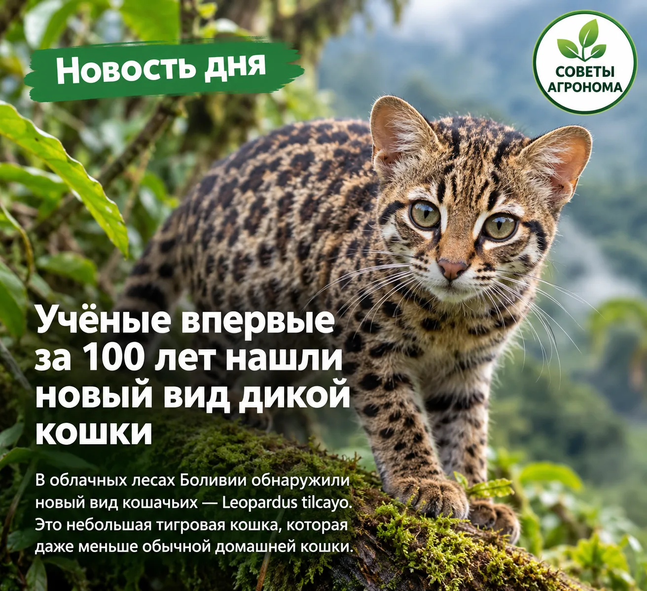 Новость дня: учёные впервые за 100 лет нашли новый вид дикой кошки
