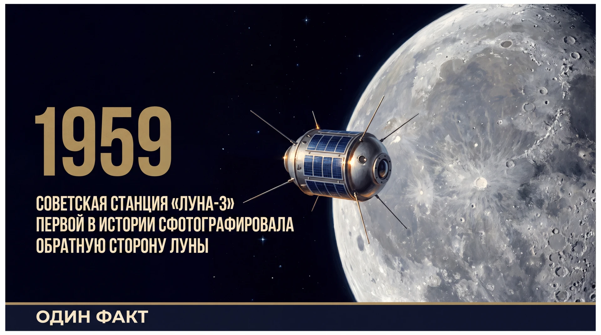 7 октября 1959 года советская автоматическая станция «Луна-3» впервые в истории сфотогр...