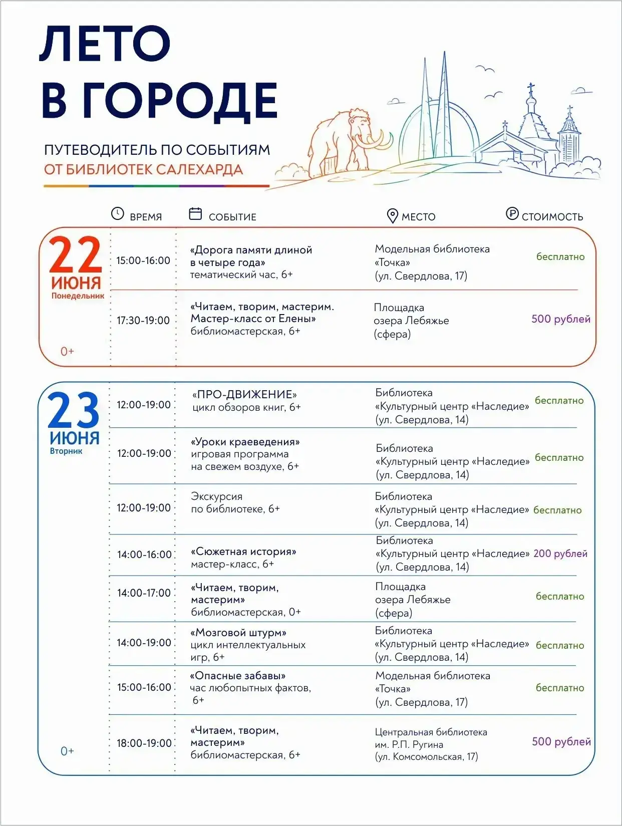 Лето в разгаре! 🔥 Чтобы оно запомнилось, мы собрали афишу на неделю от всех городских ...