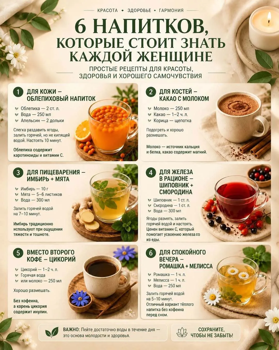 6 ΗАΠИТΚОΒ, ΚОТОРЫΕ СТОИТ ЗΗАТЬ ΚАЖДОЙ ЖΕΗЩИΗΕ