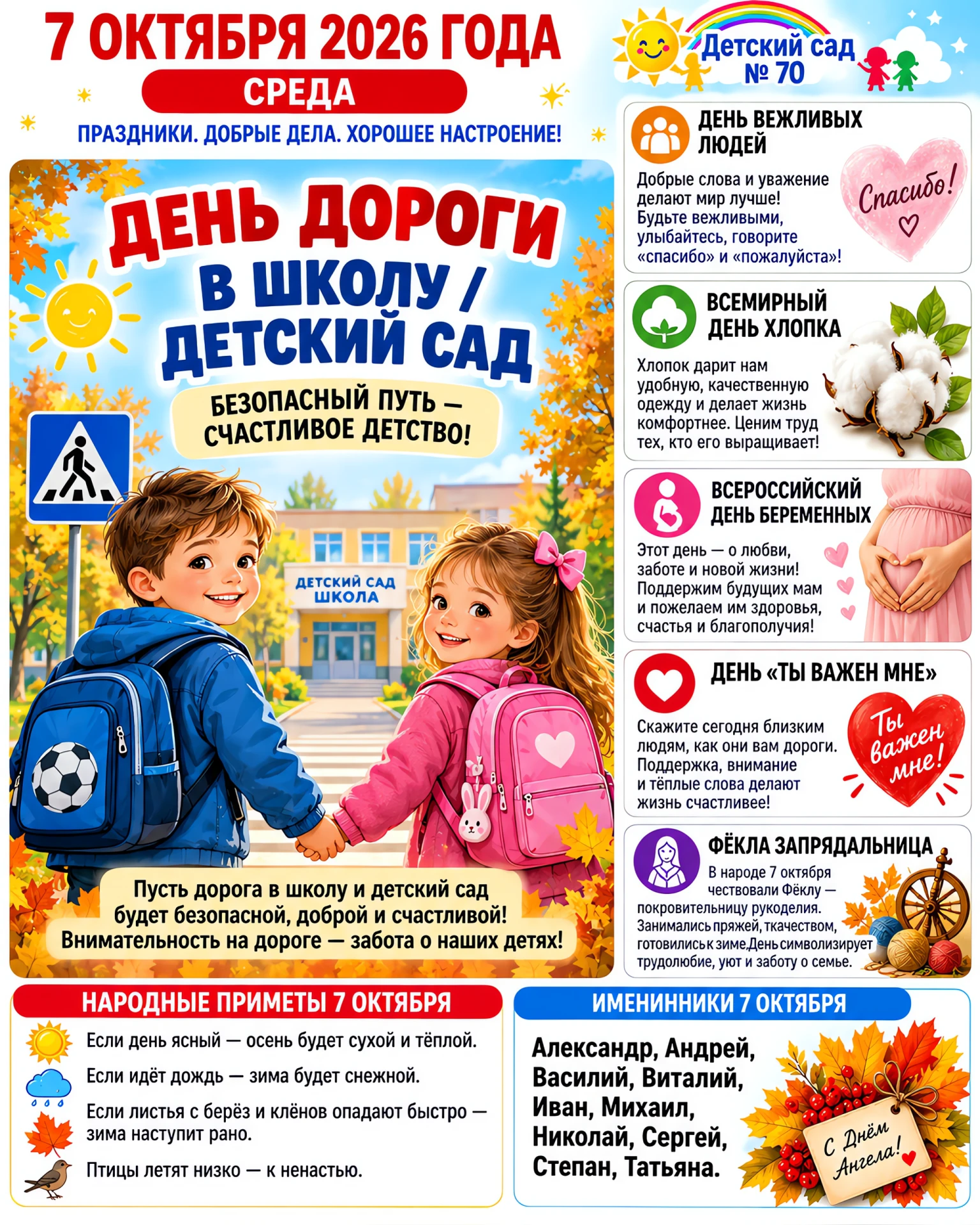 📅 7 октября 2026 года, среда. Экватор недели: время для доброты и теплых слов.
