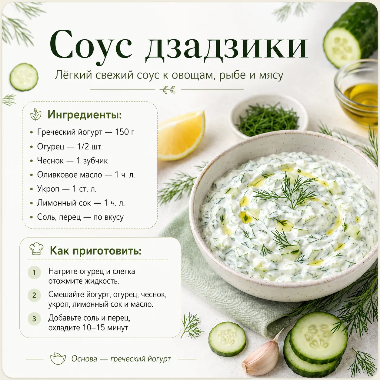Рецепты соусов на основе греческого йогурта☝️
