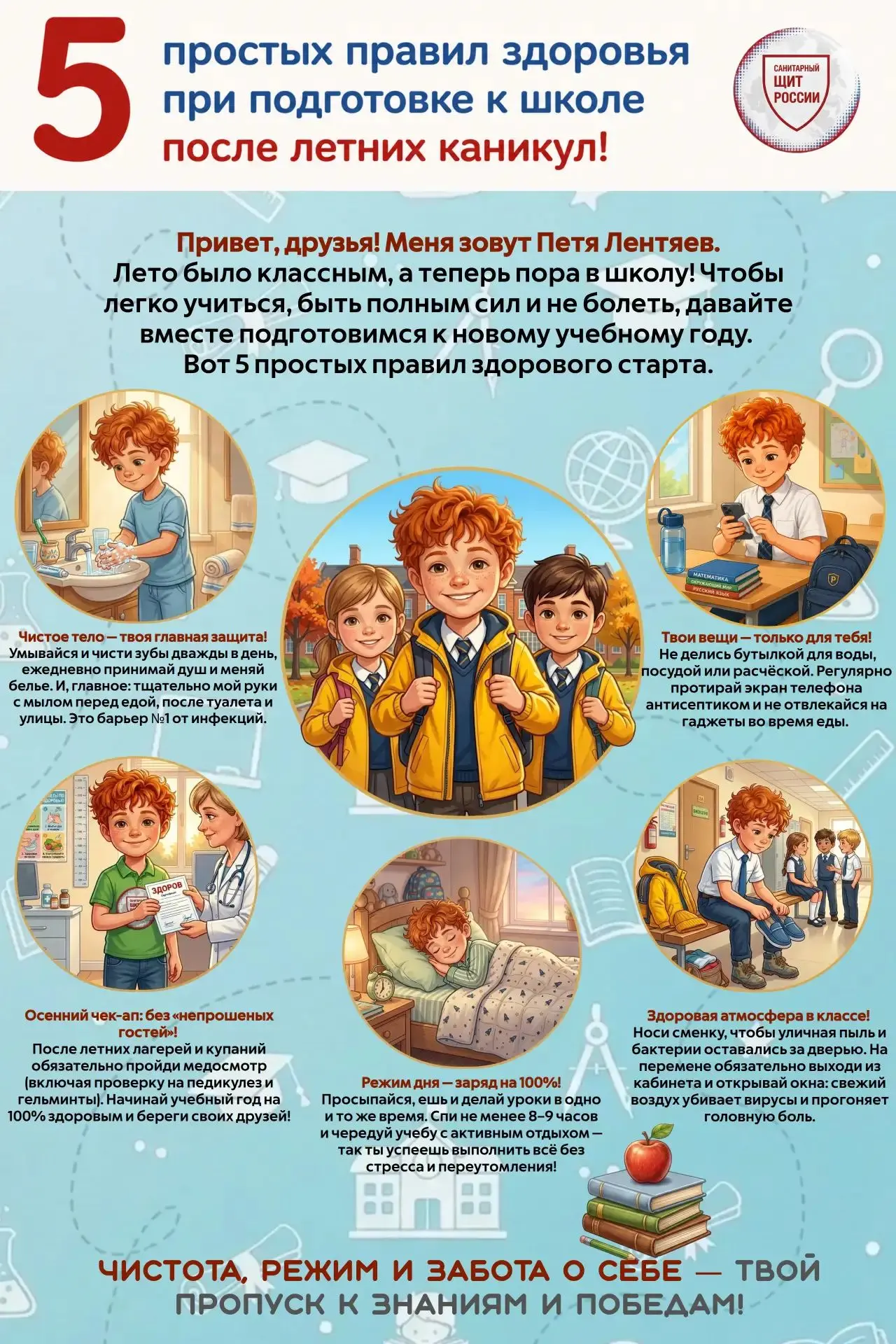 1 сентября все ближе! 🔔 Вместе с Петей Лентяевым предлагаем вспомнить простые правила,...