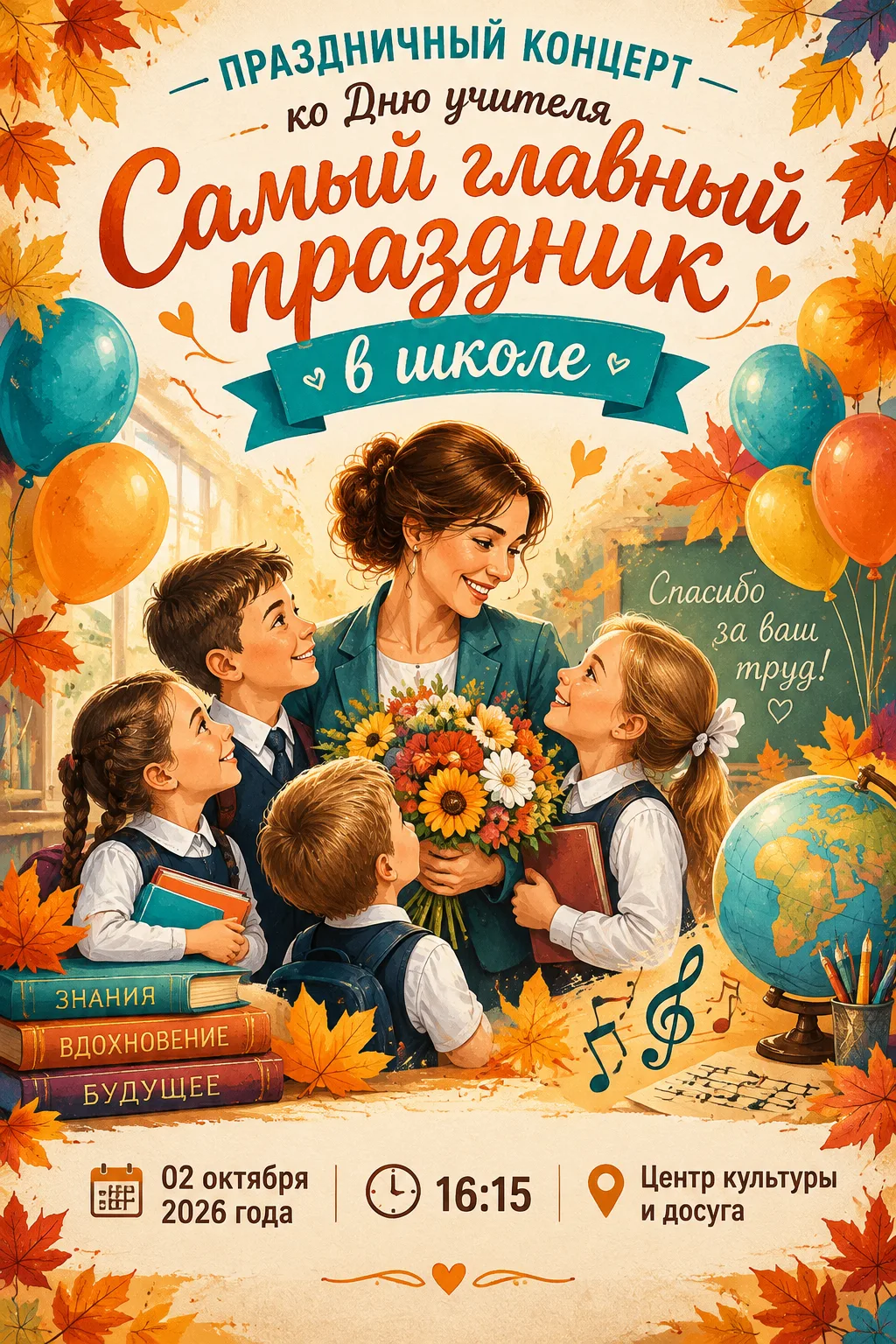 Праздничный концерт «Самый главный праздник в школе» ко Дню учителя!