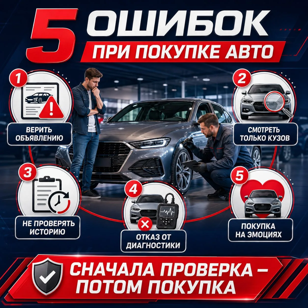 5 ошибок при самостоятельной покупке автомобиля ‼️