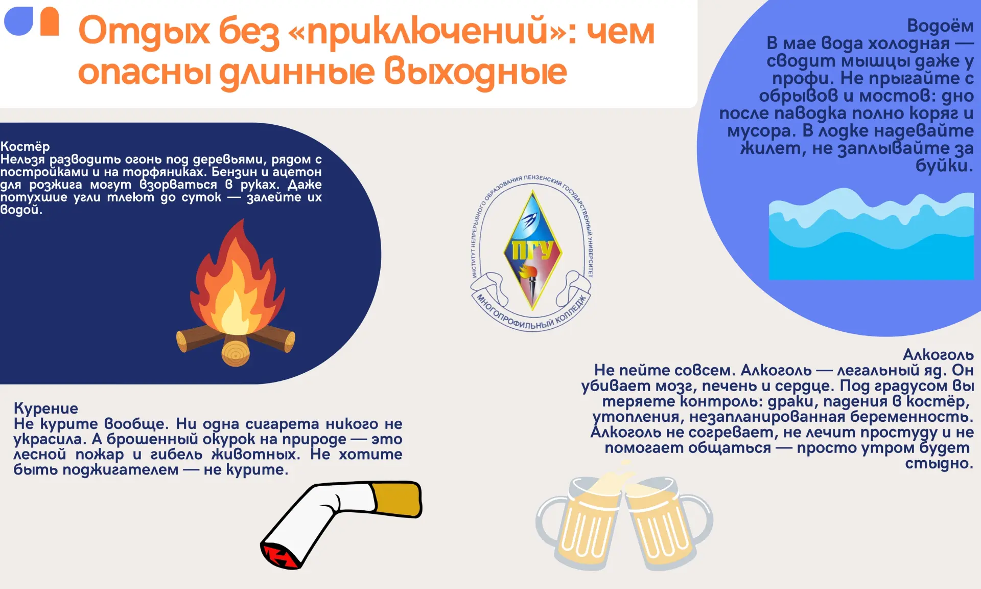 Отдых без «приключений»: чем опасны длинные выходные Приближаются праздники. Шашлыки, природа, рассл