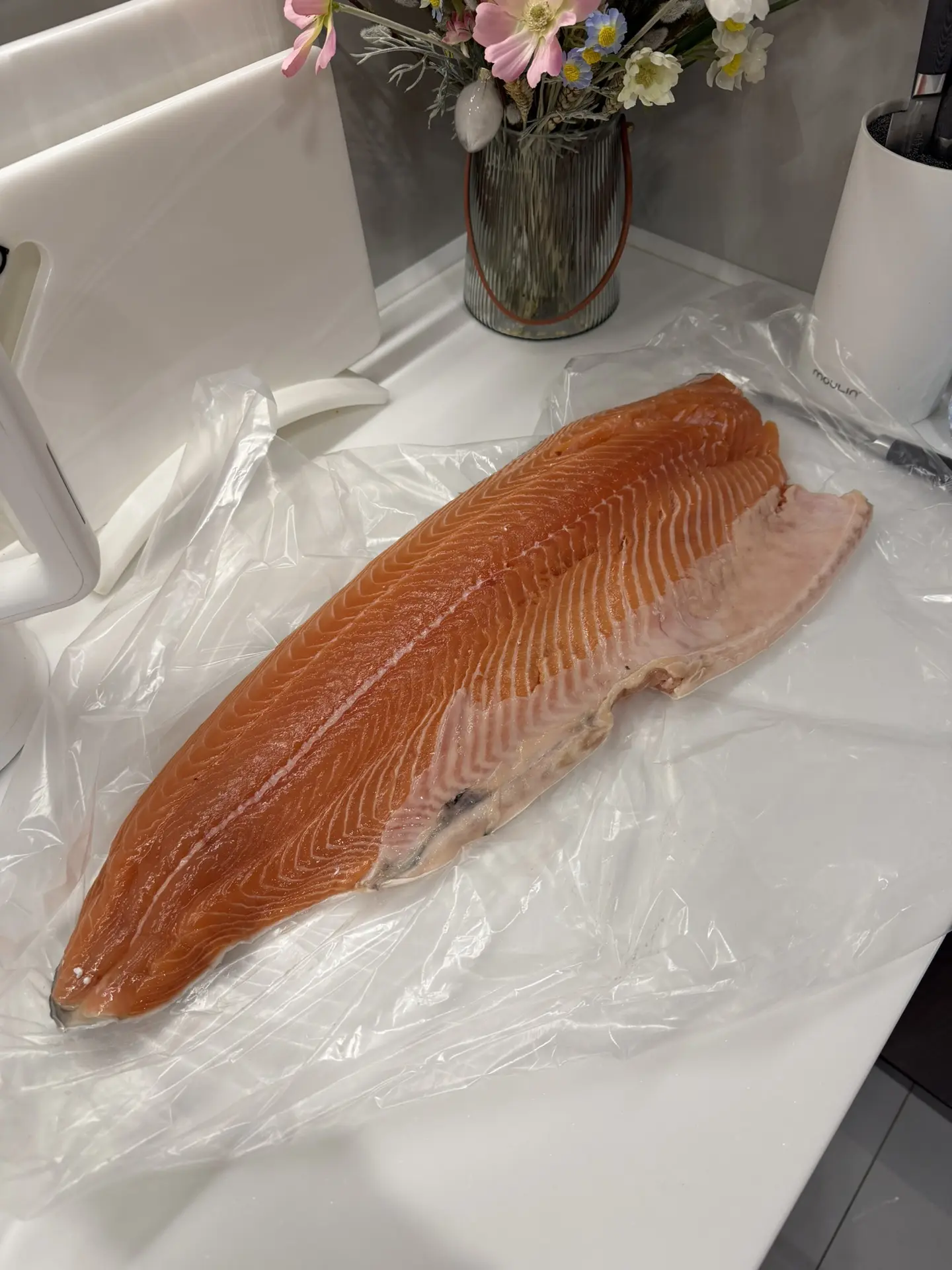 Засолила вчера с вечера рыбку, на завтрак сегодня она уже была готова 😋