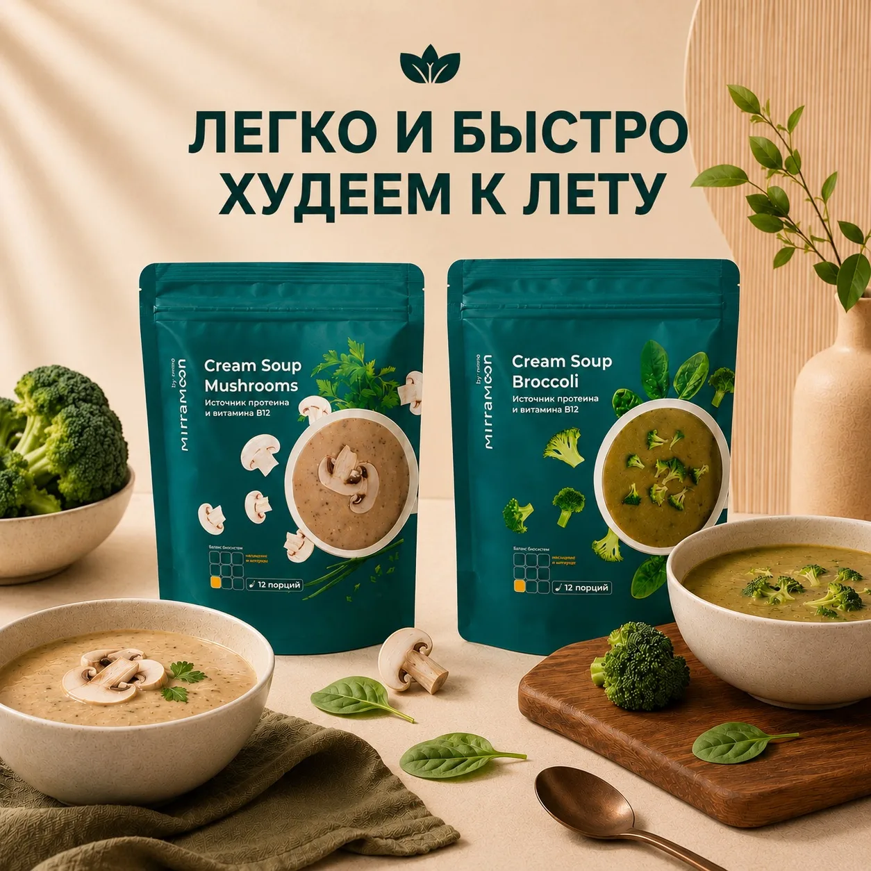✨ Легко и быстро худеем к лету вместе с питательными крем-супами Mirramoon ✨