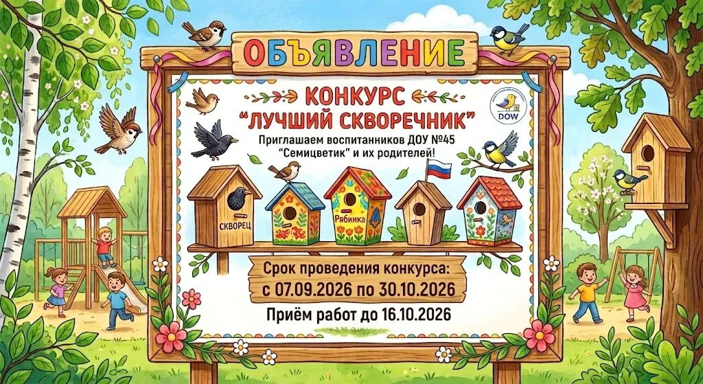 🎉 Внимание, родители! 🎉Приглашаем вас и ваших детей принять участие в конкурсе скворе...