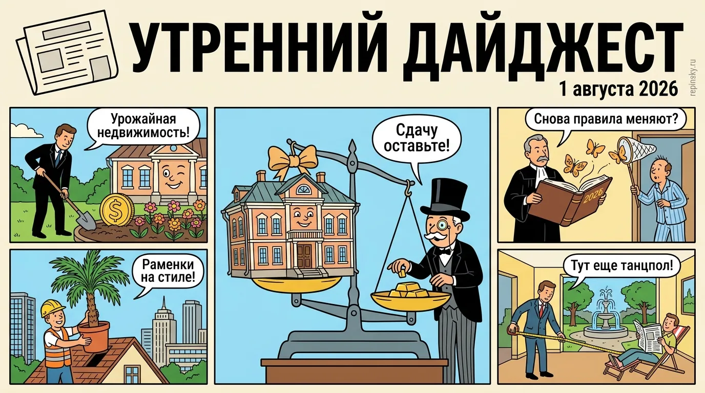 🗞️ Утренний дайджест

➠ Историческую дачу Строгановых в Лефортове продали на торгах. Объект площадь