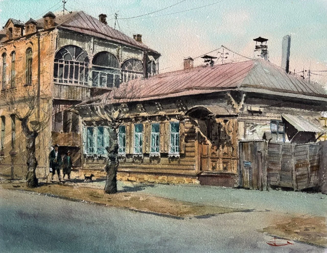 🎨Увидеть исторический центр Читы в полупрозрачных акварельных мазках забайкальского художника Артёма