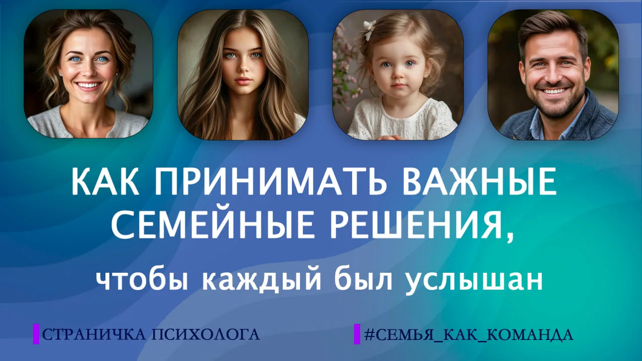 Как принимать важные семейные решения, чтобы каждый был услышан.