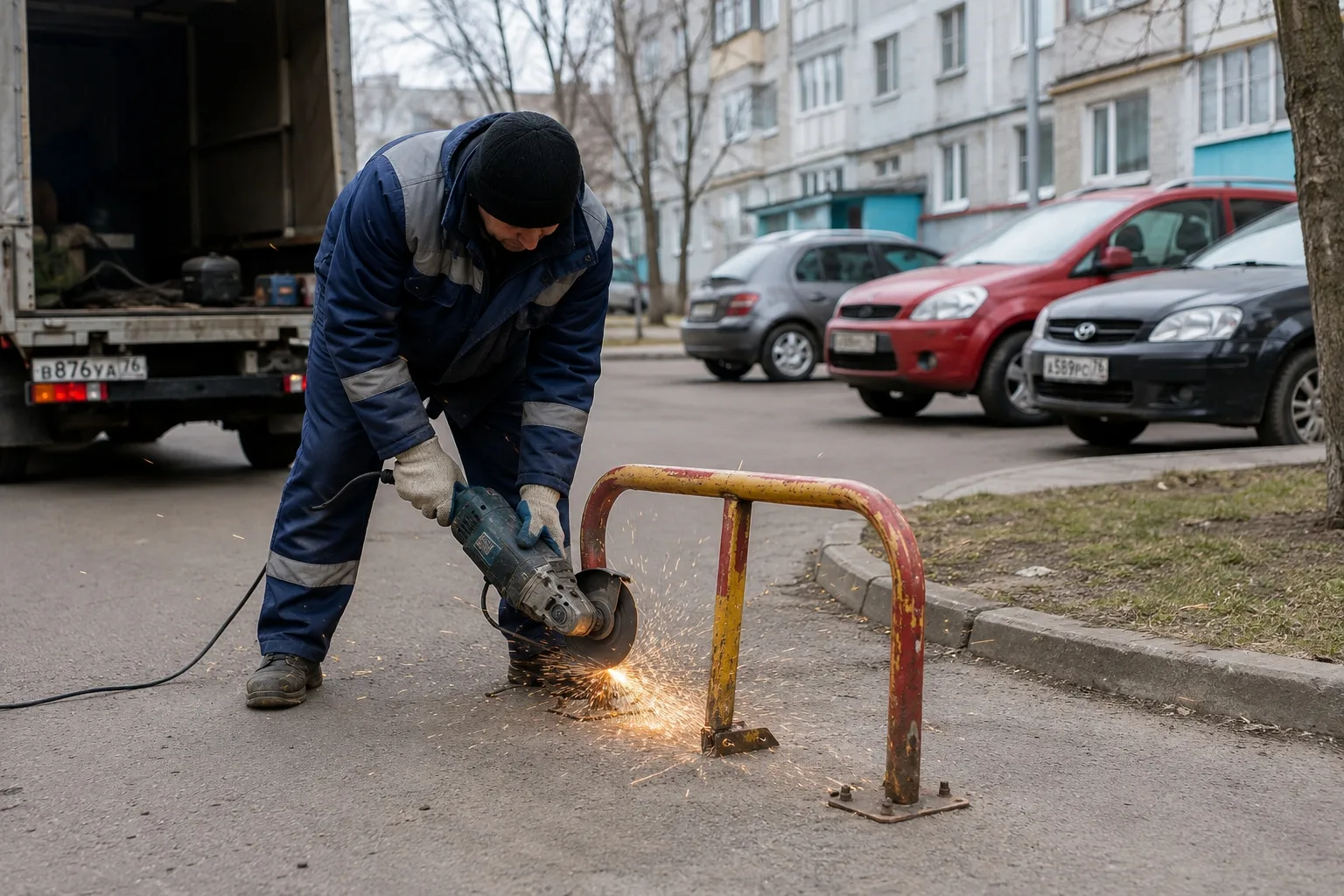 🚧 «Мое место!» больше не работает: в Ярославле начали убирать самовольные парковочные ...
