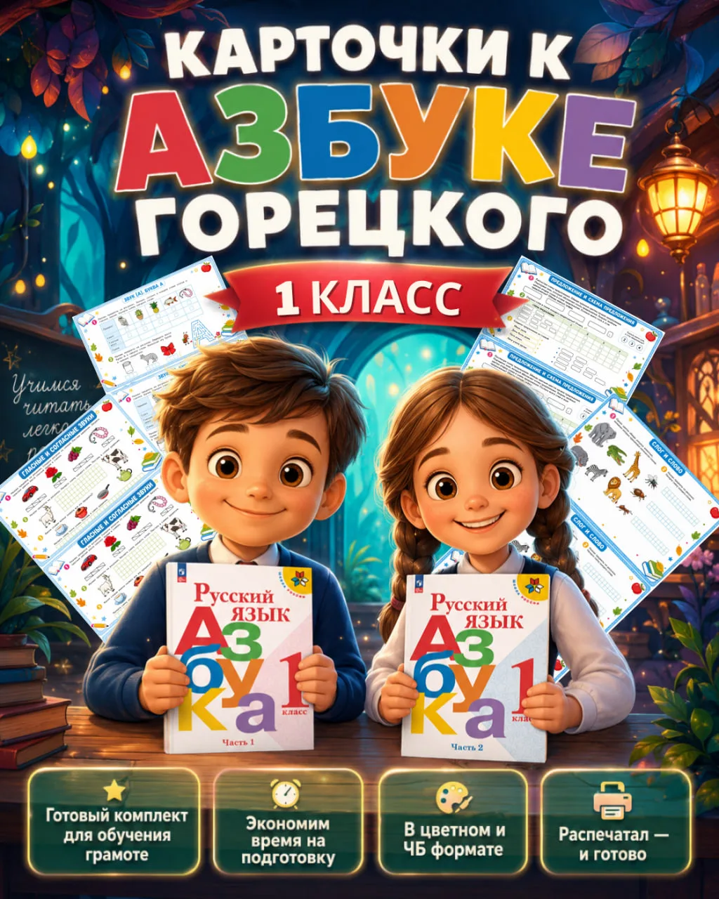 📚 Карточки к «Азбуке» Горецкого — 1 класс