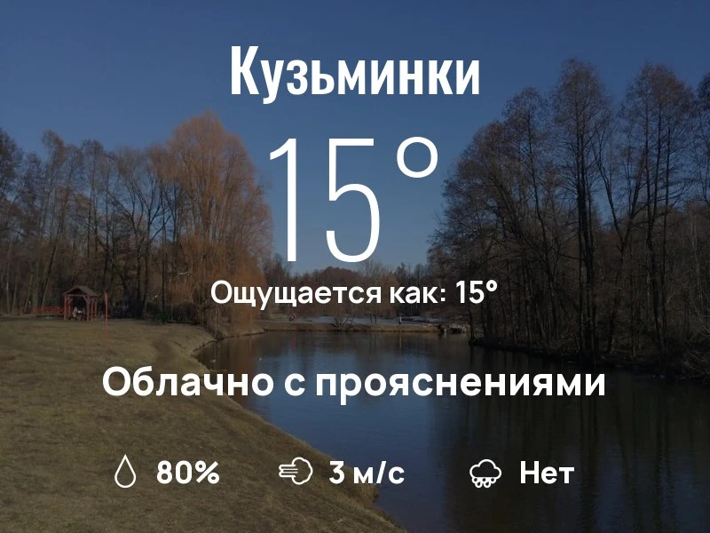 Что с погодой в Кузьминках?