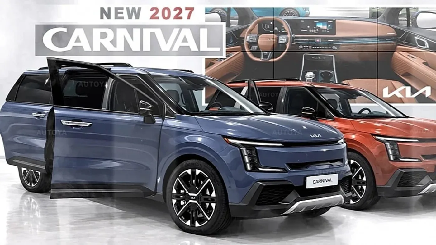 Kia Carnival 2028 получит глубокий рестайлинг: новый вид в стиле Sportage и гибридные в...