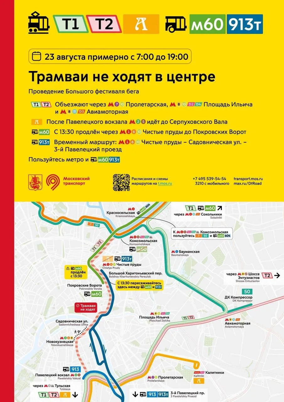 23 августа с 7:00 до 19:00 трамваи не будут ходить в центр.