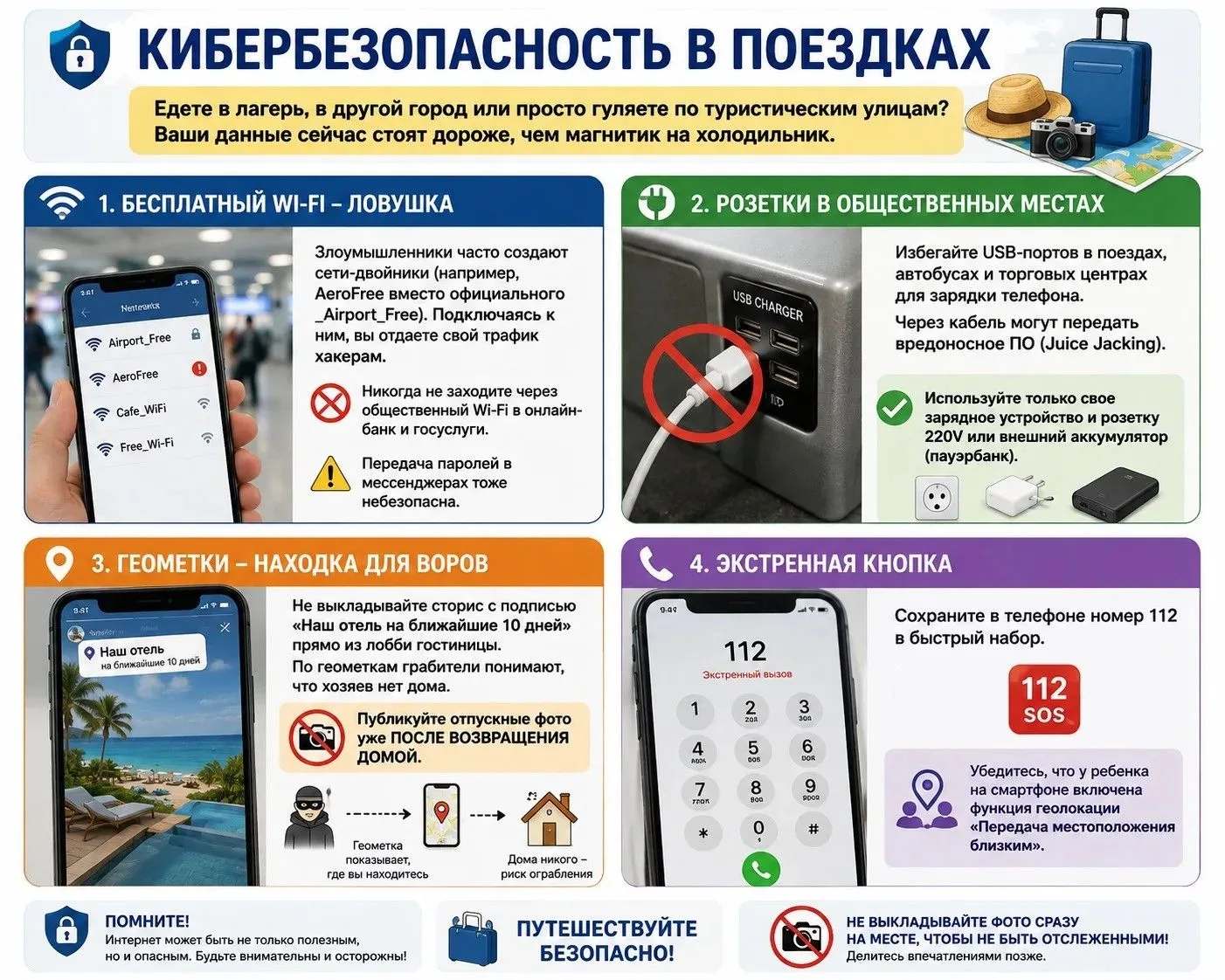 📌Едете в лагерь, в другой город или просто гуляете по туристическим улицам? Ваши данны...