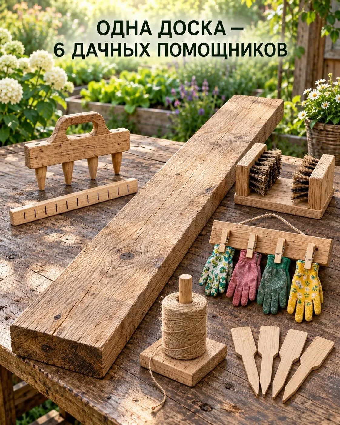 🪵Одна доска — 6 дачных помощников