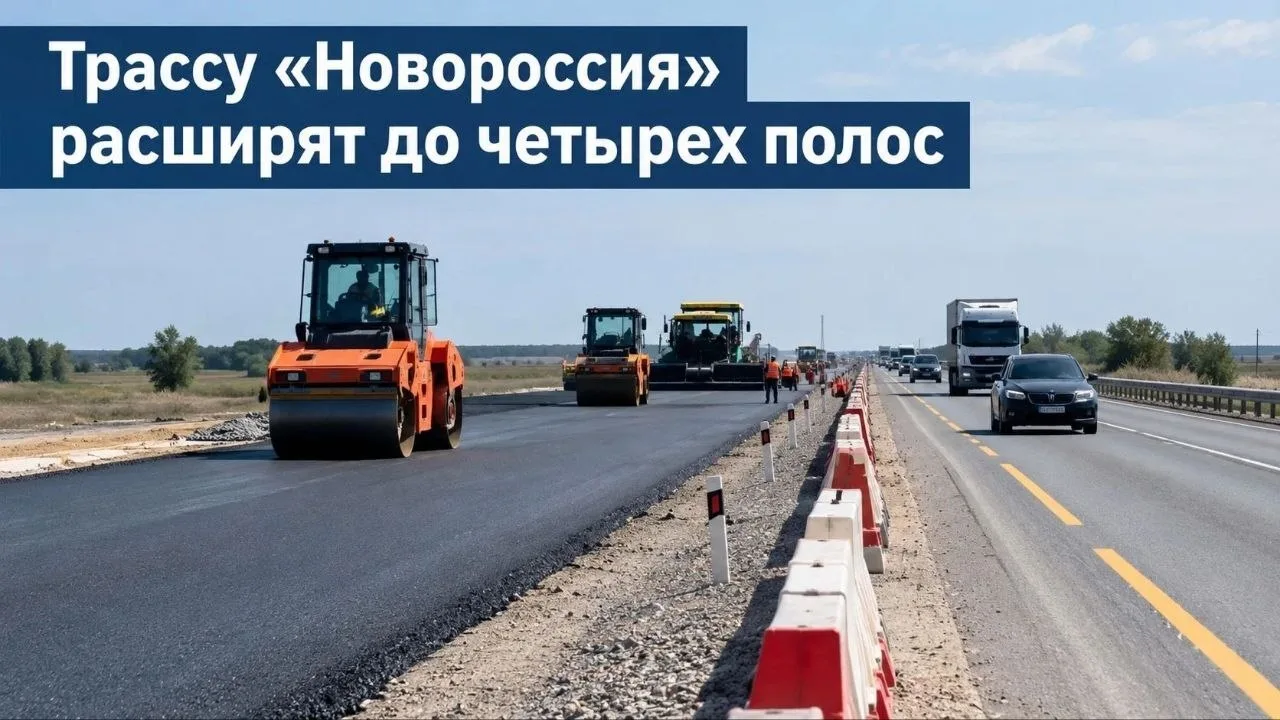 Участок трассы "Новороссия", связывающую Крым и Ростовскую область, расширят до четырех...