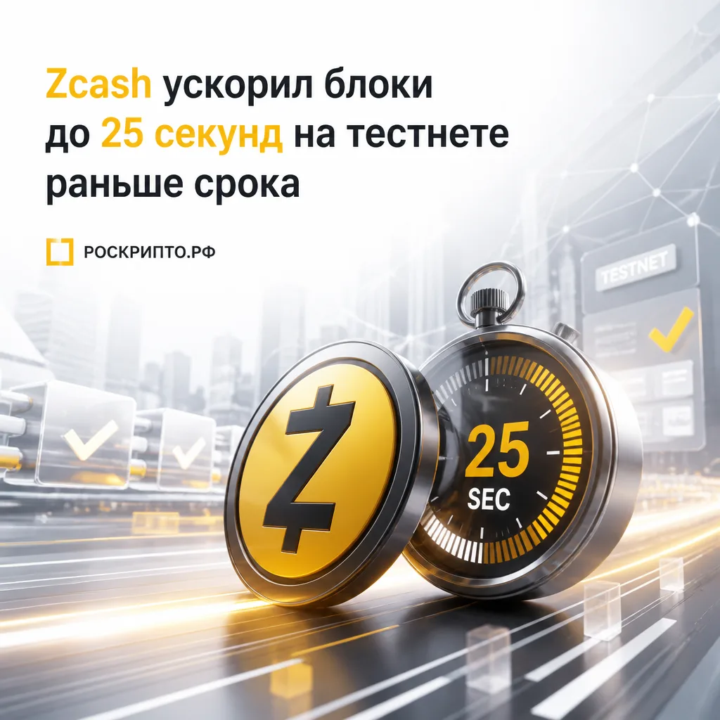 ⛏️ Zcash ускорил блоки до 25 секунд на тестнете раньше срока