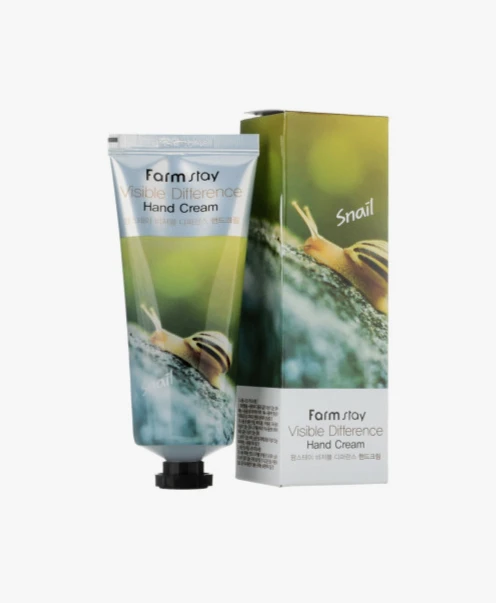 Крем для рук с муцином улитки Farm Stay Visible Difference Hand Cream Snail ухаживает за нежной коже