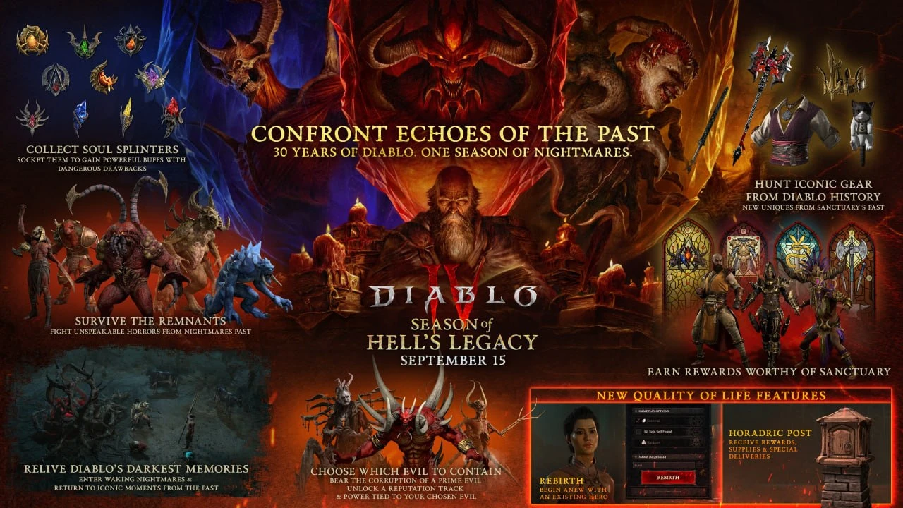 В Diablo IV уже сегодня стартует 15-й сезон — «Инфернальное наследие».