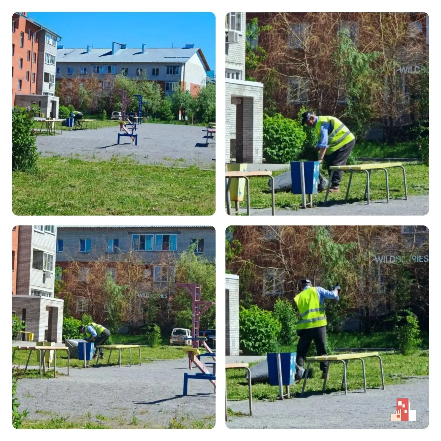 Произвели уборку скошенной травы (Белокаменная 29, 31, 33)