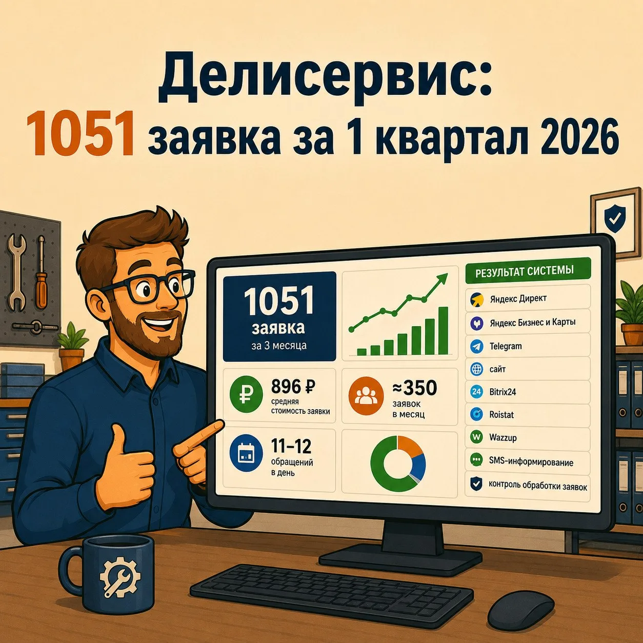 Делисервис: 1051 заявка за I квартал 2026

Свежий результат по направлению автосервисов:
1051 заявка