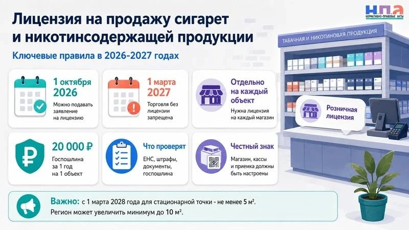 🚭 С 1 октября меняются правила розничной продажи табачной продукции