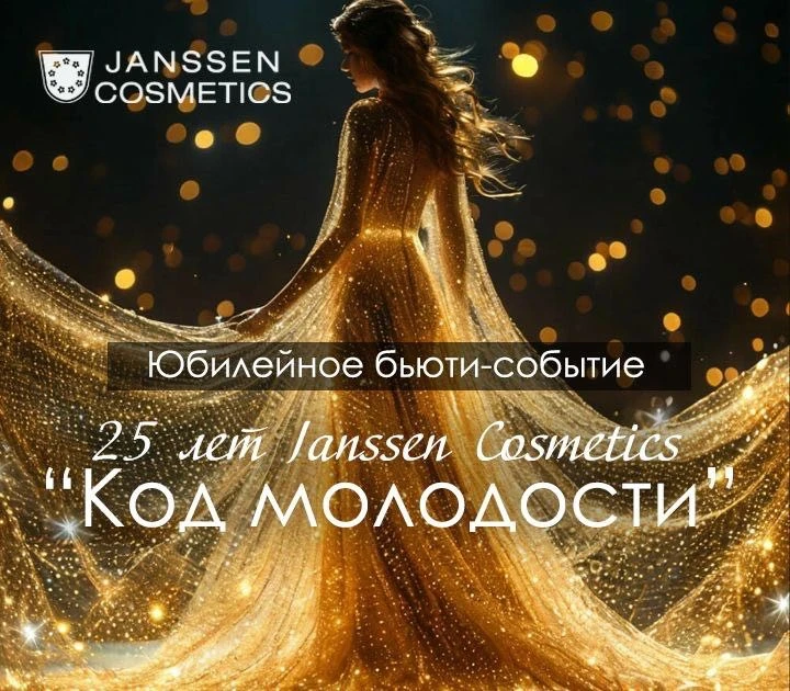 Приглашаем Вас 16 сентября в 16:00 на юбилейный бьюти-вечер
«КОД МОЛОДОСТИ. 25 лет Janssen Cosmetics
