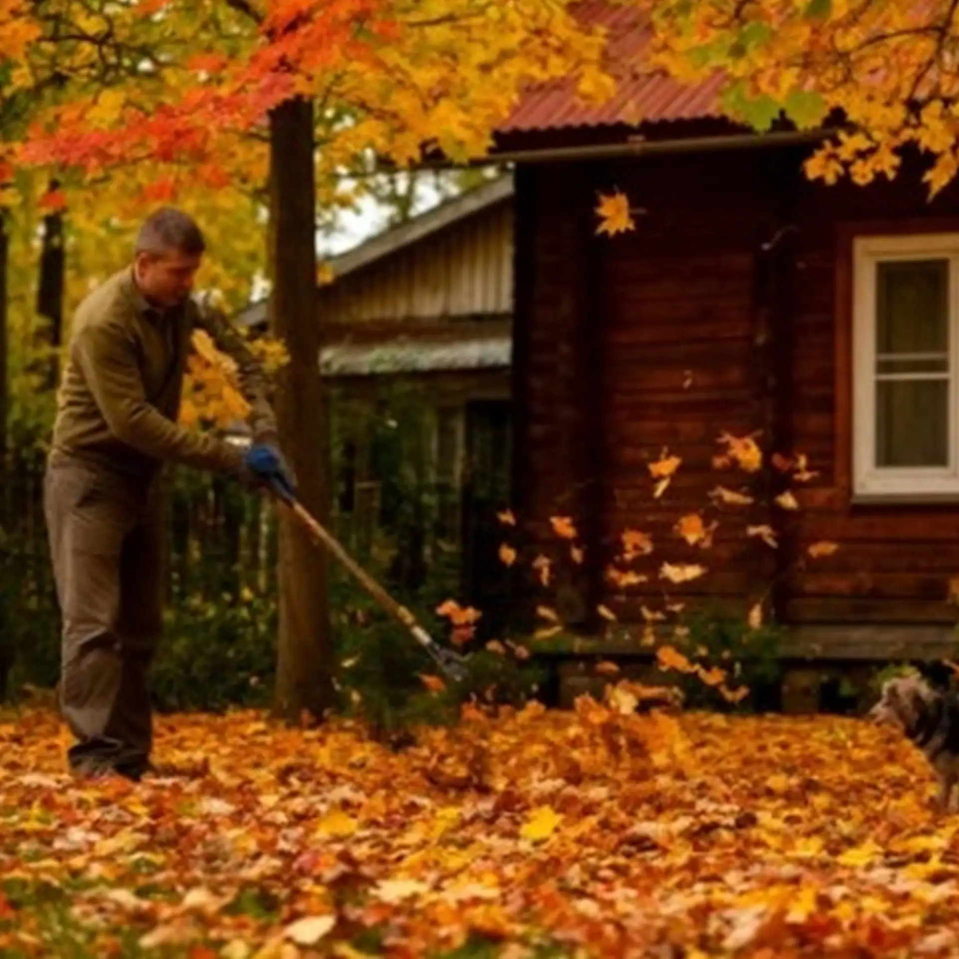🍁🍂🍃Чистим листву на участке вместо похода в спортзал