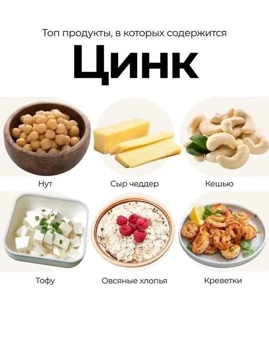 Натуральные источники цинка💯