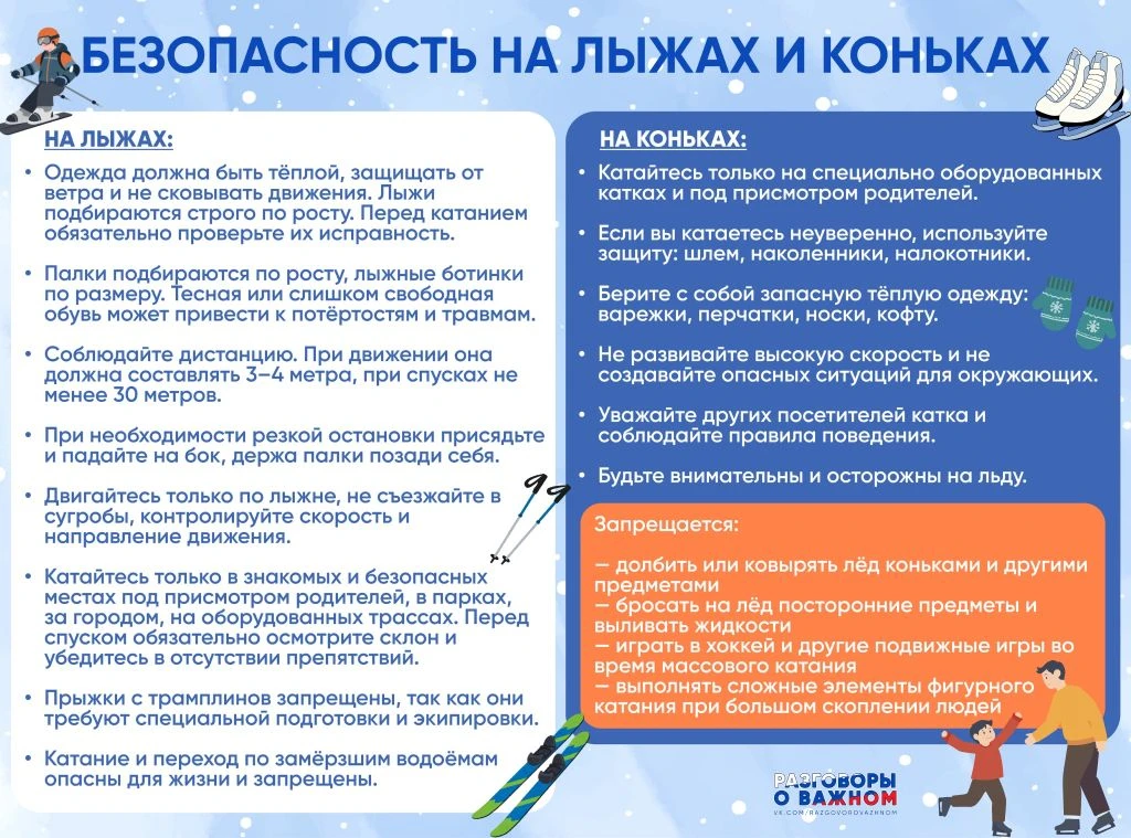 Безопасность на лыжах и коньках⛸️