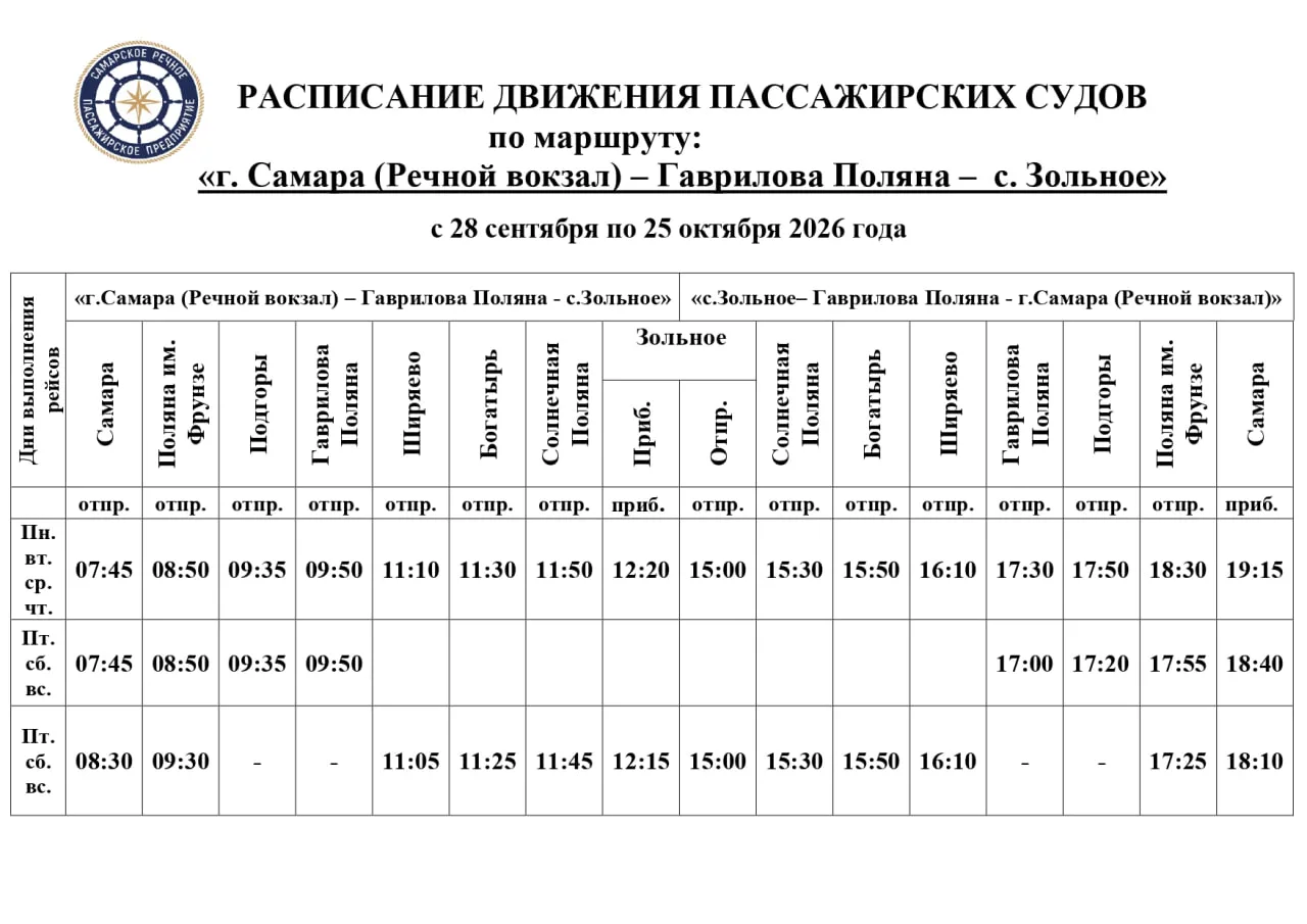 ➕Расписание речной переправы в Зольное и Винновку изменилось до 25 октября.