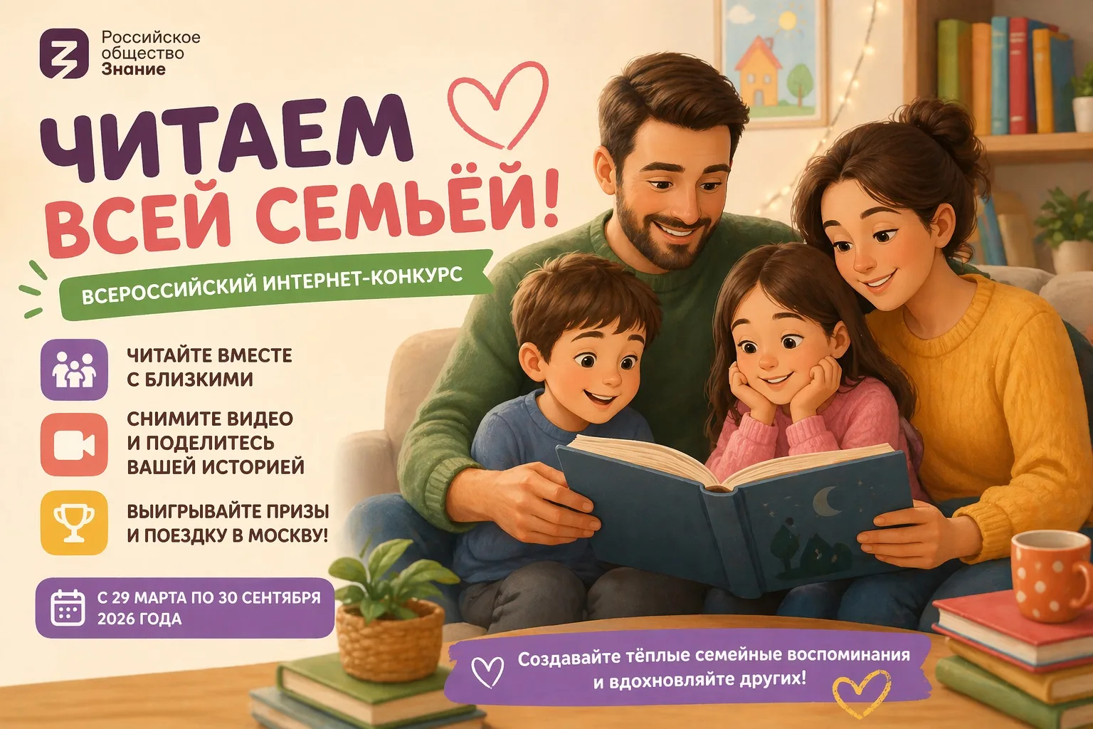 Приглашаем вас принять участие в тёплом и вдохновляющем семейном конкурсе «Читаем всей ...