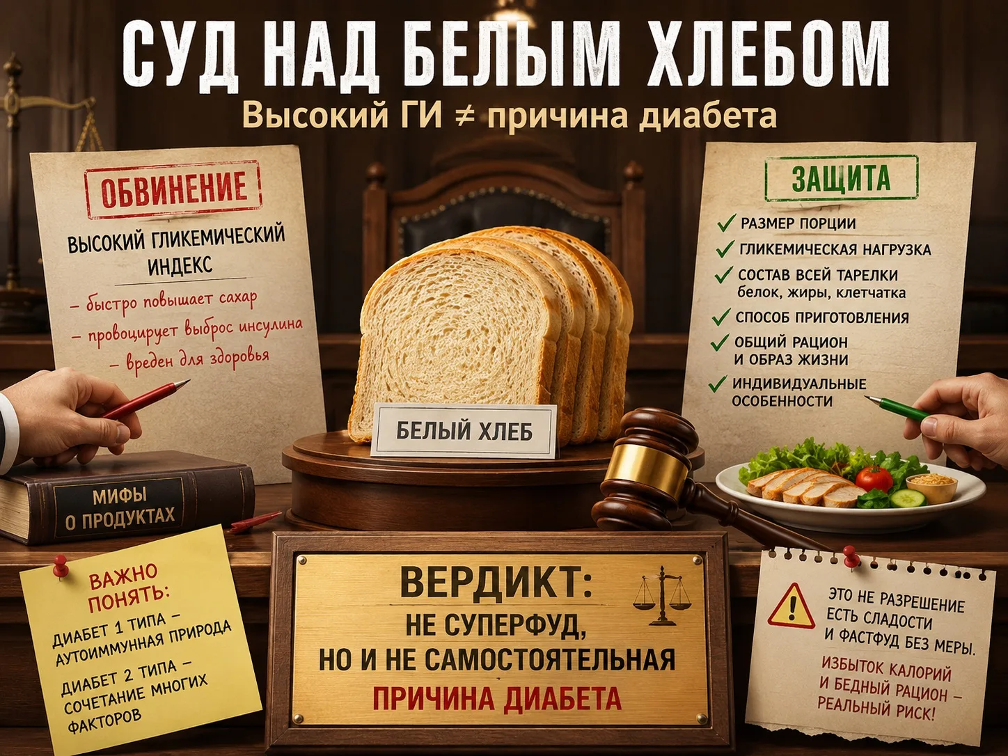 Белый хлеб вызывает диабет? Тогда давайте устроим ему суд.