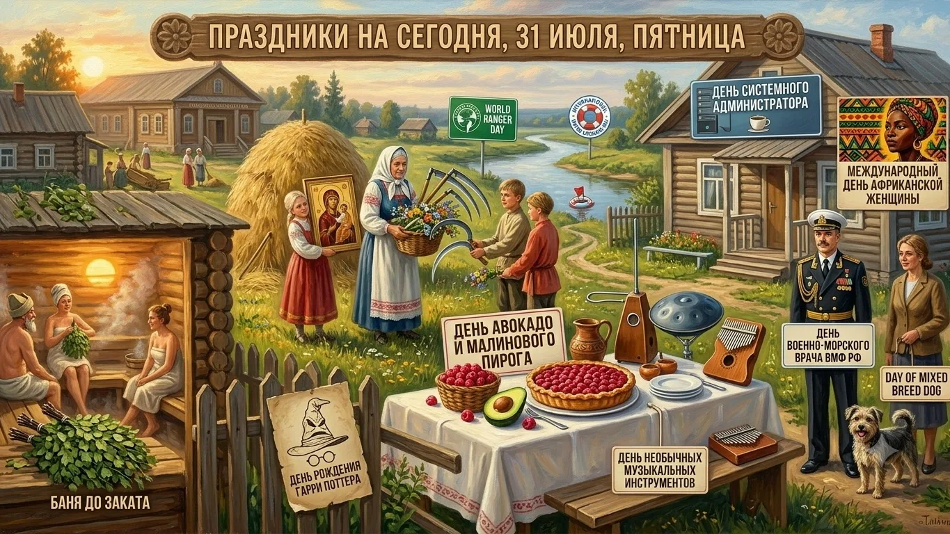 Праздники на сегодня,
31 июля, пятница:

1. Международный день спасателя на воде
2. День системного 