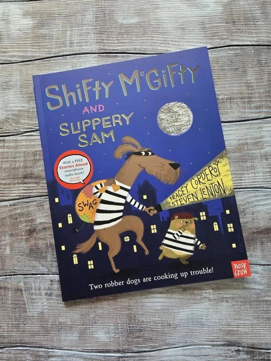 Серия книг «Shifty McGifty and Slippery Sam» – это весёлые рифмованные истории о двух неуклюжих соба