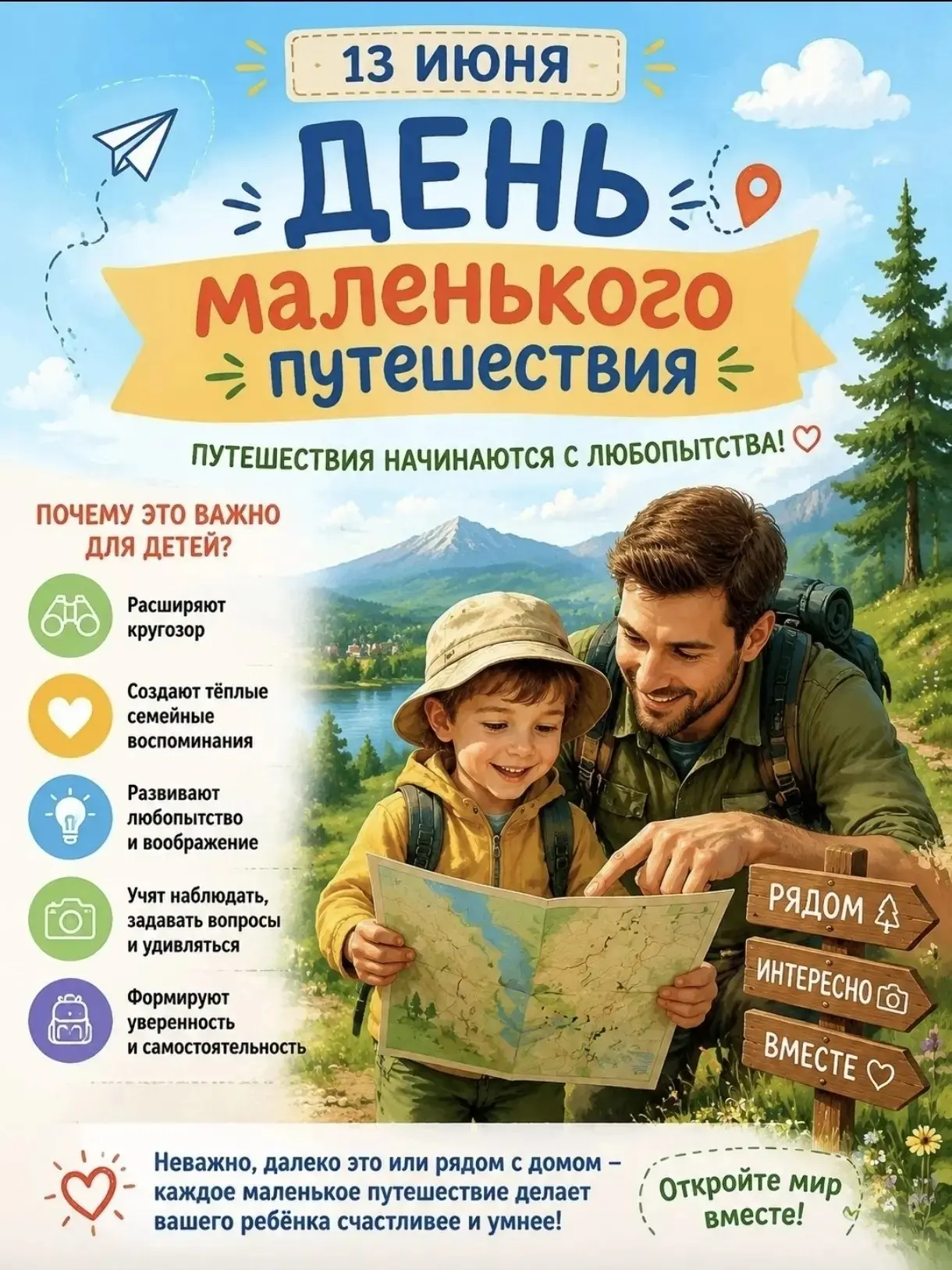 🗺️ 13 ИЮНЯ — ДЕНЬ МАЛЕНЬКОГО ПУТЕШЕСТВИЯ! ✨