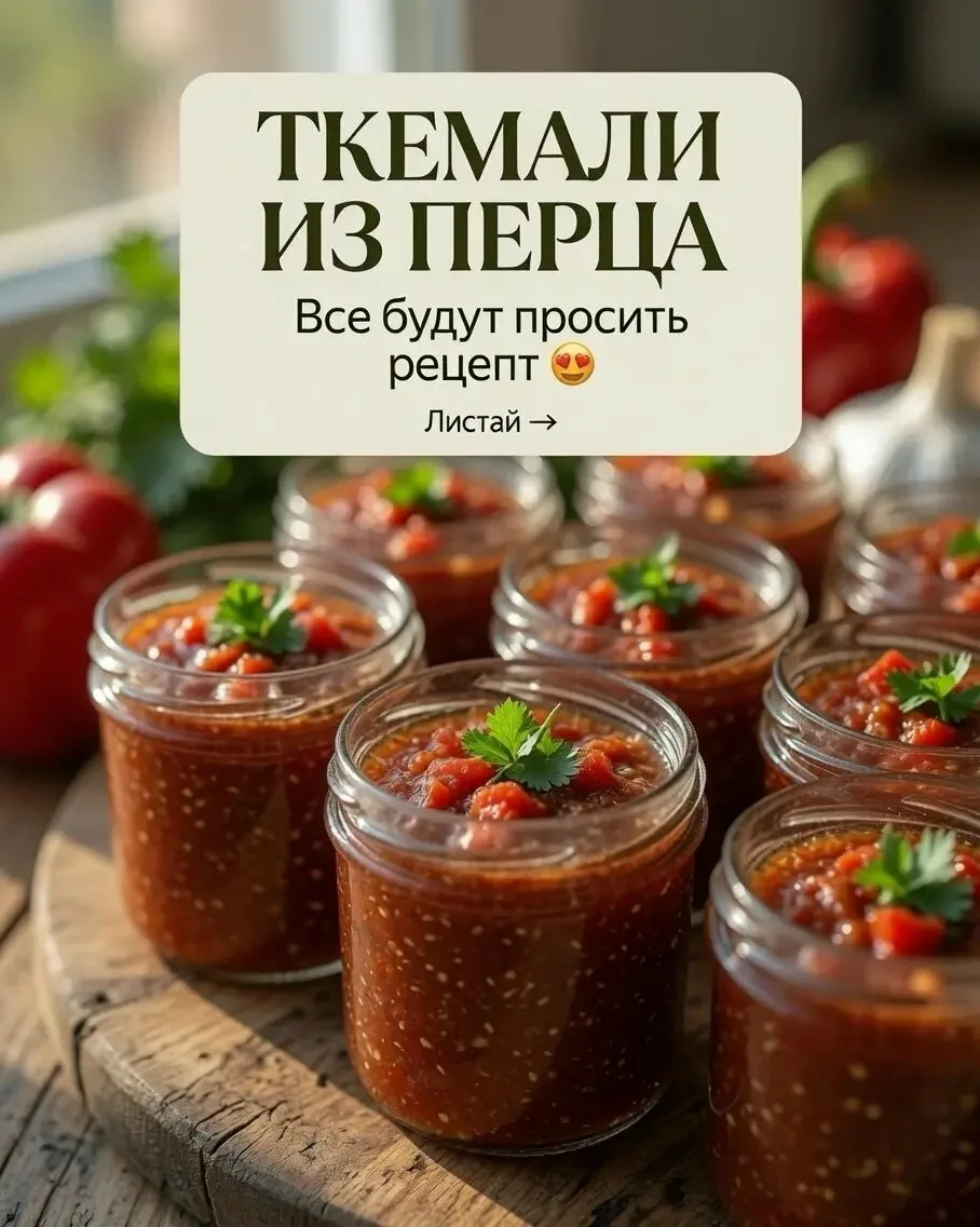✨ Ткемали из перца — пикантный соус, который исчезает со стола первым! 🌶🫑